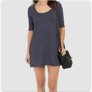 BB Dakota NWT Medium Blue Aditya Striped French Terry Mini T-Shirt Dress